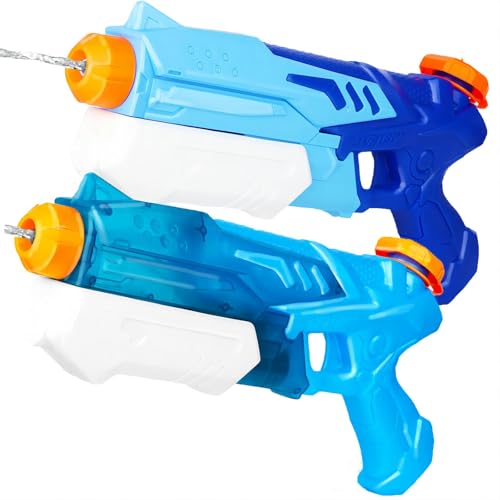 Hanmulee Wasserpistole für Kinder, 2 Pack Wasserpistole Pistole Soaker Pumpe, Spritzpistolen für Kinder Erwachsene, Super Wasser Blaster Sommer Spielzeug für Schwimmbad Garten Party im Freien Strand von Hanmulee