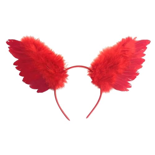 20er jahre accessoires, rote feder, Vintage Haarbänder Schwarze,1920s Damen Feder Stirnband Fascinator Damen Schwarz 20er Jahre Haarschmuck Pfau Kostüm Damen Für Fasching Karneval Zubehör von Hanraz