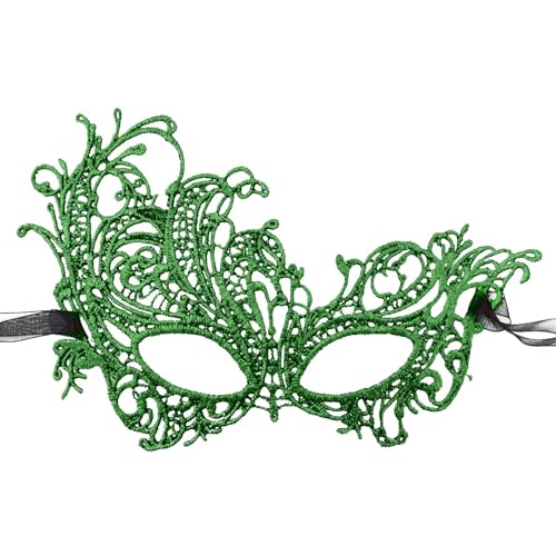 Faschingskostüme Damenmaskenball Damen Grünmasquerade Maske, Venezianische Maske Mit Seitlicher Feder Für Frauen Federmaske Masken Gesicht Verkleidung Für Maskenball Fasching Karneval Mottoparty von Hanraz