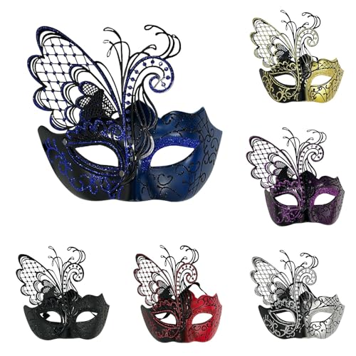 Hanraz B Ware Rückläufermaskenball Damen Blauvenezianische Masken, Maskerade Maske Venezianischen Cosplay Fasching Verkleidung Maskenball Zubehör Karneval Mottoparty Kostüm Maske Für Frauen von Hanraz