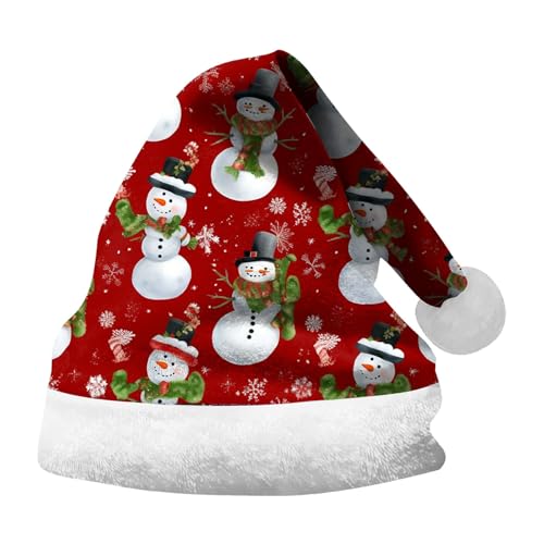 Hanraz Weihnachtsmützen Erwachsene, Baby Weihnachtsoutfit Partys Klassischer Weihnachtsmarkt Weihnachtskostüm Damen Rote Unisex Nikolausmütze Baby Weihnachtsmütze Bequemes Plüsche Zipfelmütze von Hanraz