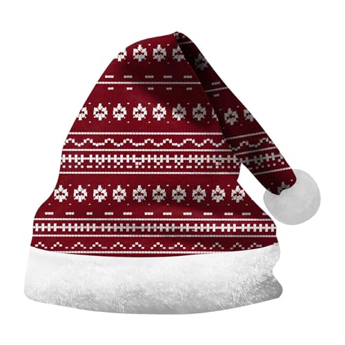 Hanraz Weihnachtsmützen Erwachsene, Baby Weihnachtsoutfit Partys Klassischer Weihnachtsmarkt Weihnachtskostüm Damen Rote Unisex Nikolausmütze Baby Weihnachtsmütze Bequemes Plüsche Zipfelmütze von Hanraz