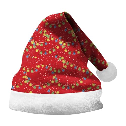 Hanraz Weihnachtsmützen Erwachsene, Baby Weihnachtsoutfit Partys Klassischer Weihnachtsmarkt Weihnachtskostüm Damen Rote Unisex Nikolausmütze Baby Weihnachtsmütze Bequemes Plüsche Zipfelmütze von Hanraz