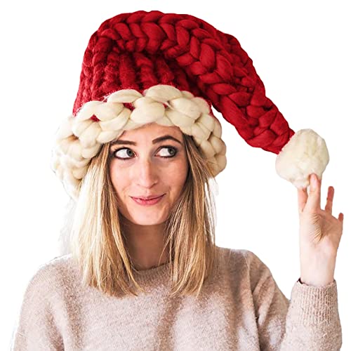 Hanraz Weihnachtsmützen Erwachsene, Mütze Damen Rote Klassischer Zipfelmütze Weihnachtsmann Kostüm Festliche Partys Weihnachtsmütze Nikolausmütze Erwachsene Plüsche Unisex Weihnachtsmützen von Hanraz