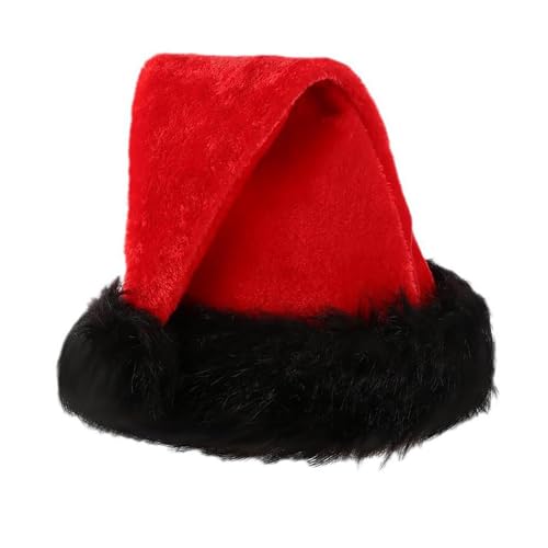 Hanraz Weihnachtsmützen Erwachsene, Nikolausmütze Erwachsene Plüsche Unisex Nikolausmütze Weihnachtsmann Rote Klassischer Weihnachtsmütze Weihnachtsoutfit Baby Bequemes Festliche Weihnachtsmarkt von Hanraz