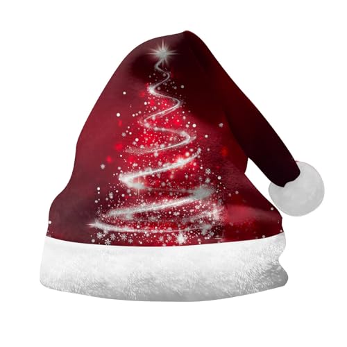 Hanraz Weihnachtsmützen Erwachsene, Nikolausmütze Kinder Plüsche Unisex Nikolausmütze Weihnachtsmütze Baby Festliche Partys Weihnachtsoutfit Weihnachtsmann Mütze Erwachsene Rote Bequemes Zipfelmütze von Hanraz