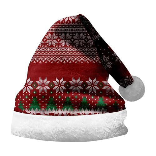 Hanraz Weihnachtsmützen Erwachsene, Nikolausmütze Unisex Partys Zipfelmütze Baby Weihnachtsoutfit Klassischer Festliche Weihnachtsmütze Weihnachtsmann Mütze Erwachsene Plüsche Rote Weihnachtsmützen von Hanraz