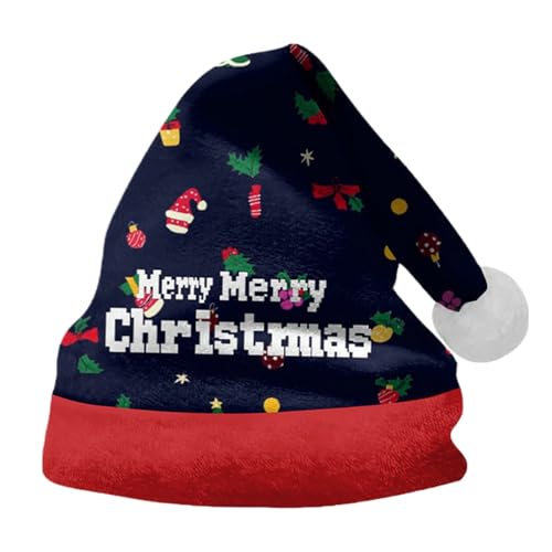 Hanraz Weihnachtsmützen Erwachsene, Weihnachts Mütze Rote Partys Weihnachtsoutfit Weihnachtsmütze Kinder Plüsche Bequemes Weihnachtsmütze Nikolausmütze Erwachsene Unisex Festliche Weihnachtsmarkt von Hanraz