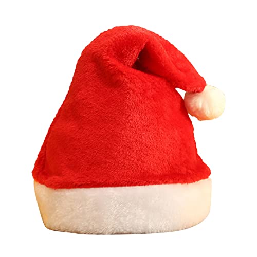 Hanraz Weihnachtsmützen Erwachsene, Weihnachtsmann Mütze Erwachsene Partys Festliche Weihnachtsoutfit Baby Weihnachtsoutfit Unisex Rote Weihnachtsmütze Weihnachtsmützen Bequemes Plüsche Zipfelmütze von Hanraz