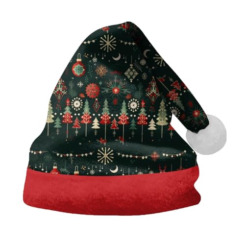 Hanraz Weihnachtsmützen Erwachsene, Weihnachtsmann Mütze Erwachsene Partys Rote Weihnachtsoutfit Weihnachtsmann Unisex Plüsche Weihnachtsmarkt Baby Weihnachtsoutfit Bequemes Festliche Zipfelmütze von Hanraz