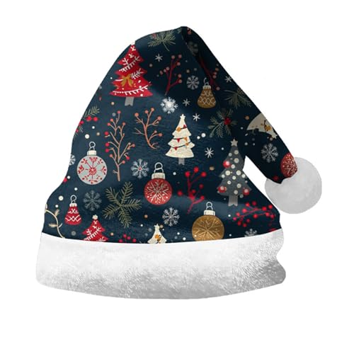 Hanraz Weihnachtsmützen Erwachsene, Weihnachtsmann Mütze Erwachsene Partys Rote Weihnachtsoutfit Weihnachtsmann Unisex Plüsche Weihnachtsmarkt Baby Weihnachtsoutfit Bequemes Festliche Zipfelmütze von Hanraz