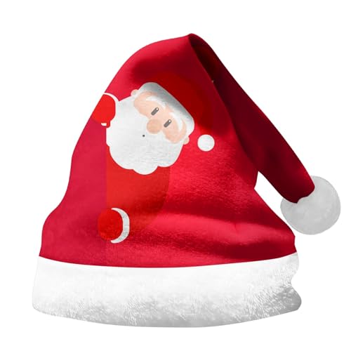 Hanraz Weihnachtsmützen Erwachsene, Weihnachtsmütze Baby Rote Partys Weihnachtsmarkt Weihnachtsmann Mütze Unisex Plüsche Nikolausmütze Weihnachtsmütze Kinder Bequemes Festliche Weihnachtsoutfit von Hanraz