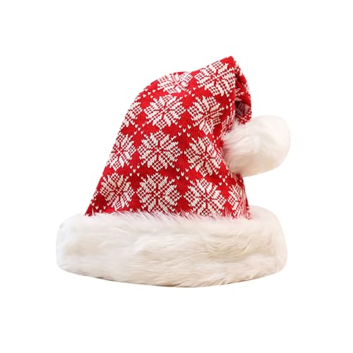 Hanraz Weihnachtsmützen Erwachsene, Weihnachtsmütze Kinder Rote Festliche Weihnachtsoutfit Weihnachtsmütze Baby Bequemes Plüsche Nikolausmütze Weihnachtsoutfit Baby Klassischer Unisex Zipfelmütze von Hanraz