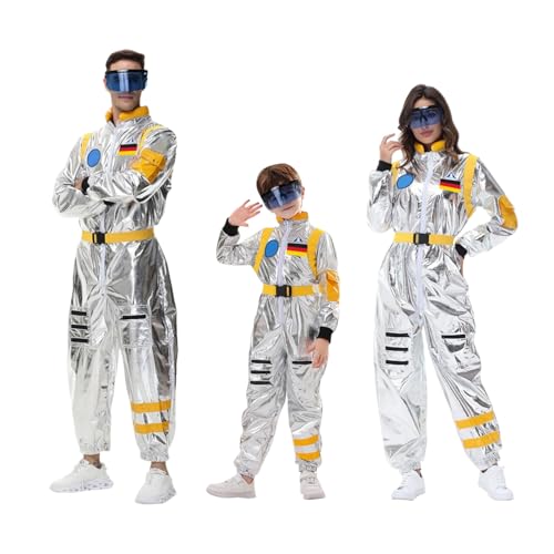 Hanraz cowboy kostüm herren, online shop, Astronauten Kostüm Familie Set Silber Weltraum Kostüm Faschingskostüme Karnevalskostüme Astronaut Overall Space Kostüm für Cosplay Karneval von Hanraz