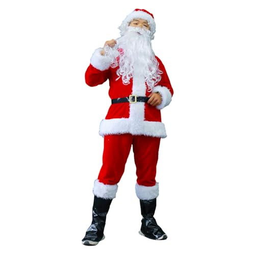 Weihnachtsmann Kostüm, Weihnachtsmannkostüm Nikolaus Kostüm Für Erwachsene Weihnachtskostüm Herren Weinachtsmannan Kostüm Nikolaus Bart Nikolauskostüm Für Cosplay Weihnachten Karneval Party von Hanraz