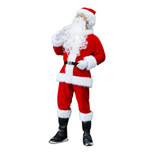 Weihnachtsmann Kostüm, Weihnachtsmannkostüm Nikolaus Kostüm Für Erwachsene Weihnachtskostüm Herren Weinachtsmannan Kostüm Nikolaus Bart Nikolauskostüm Für Cosplay Weihnachten Karneval Party von Hanraz