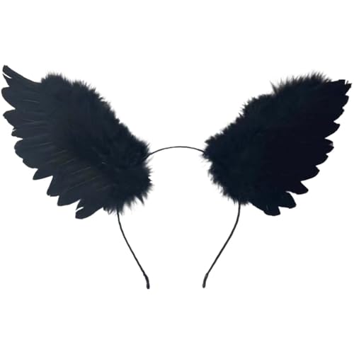 federn damen schwarz schwarze, Vintage Haarbänder Schwarze,1920s Damen Feder Stirnband 20er Jahre Accessoires Pfau Kostüm Damen Haarreifen Damen Für Fasching Karneval Zubehör von Hanraz