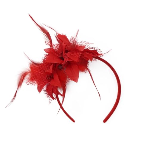 haarreifen damen, 20er jahre kopfschmuck, Vintage Haarbänder Schwarze,1920s Damen Feder Stirnband Fascinator Damen Schwarz 20er Jahre Haarschmuck Pfau Kostüm Damen Für Fasching Karneval Zubehör von Hanraz