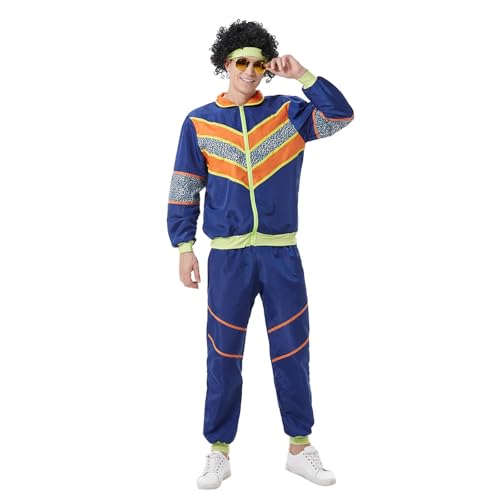 karneval kostüm damen hippie, black friday, 90er Jahre Outfit Herren, 80er Trainingsanzug, Bad Taste Outfit Damen 80s Outfit Herren 80 Jahre Outfit Herren Karneval Kostüm Damen Kostüm Lustig von Hanraz