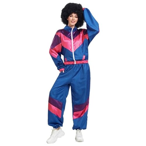 karnevalskostüm damen hippieblack friday80er Jahre Outfit Damen, 80er Trainingsanzug, Kostüm Männer Faschingskostüm Damen Kostüm Karneval Disco Outfit Herren Kindheitshelden Kostüm von Hanraz