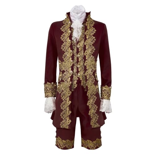 kostüm herren, steampunk mantel herren rot, Steampunk Herren, Renaissance Gothic Festlich Nussknacker Kostüm, Viktorianisch, Smokings Für Herren, Für Männer Fasching Karneval von Hanraz