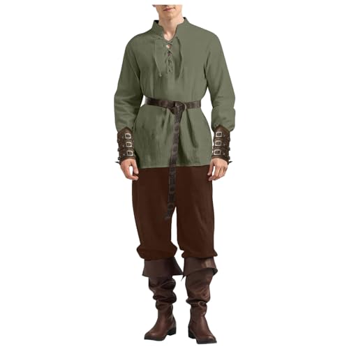 piratenkostüm herren jacke, warehouse deal, Piratenkostüm Herren 4 Stück Renaissance Cosplay Retro Mittelalter Hose Herren Mittelalter Kleidung Herren Faschingskostüme Für Fasching Karneval von Hanraz