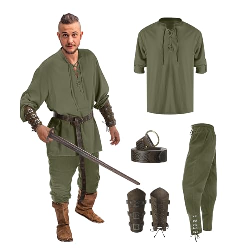 piratenkostüm herren rot, blitzangebote, Piratenkostüm Herren 4 Stück Vintage Cosplay Retro Zirkusdirektor Kostüm Herren Mittelalter Kleidung Herren Outfit Für Fasching Karneval von Hanraz