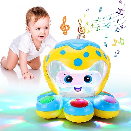 Baby Spielzeug ab 6 Monate, Lernspielzeug für Babyspielzeug ab 3 8 Monate, Oktopus Kinderspielzeug mit Licht & Musik, 9-18 Monate Motorikspielzeug, Babyspielzeug ab 1 2 Jahre Mädchen Junge Geburtstag von Hantehon