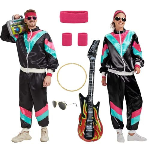 HaoVrisn Karneval Kostüm Damen Karneval Kostüm Herren 80er Jahre Outfit Damen 80er Jahre Outfit Herren Faschingskostüme Damen Faschingskostüme Männer Kostüm Damen Fasching 80er Jahre Kostüm(XL) von HaoVrisn