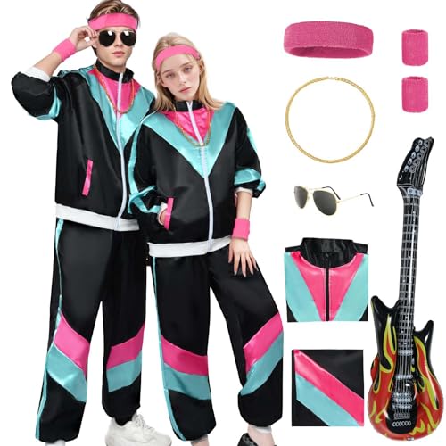 HaoVrisn Karneval Kostüm Damen Karneval Kostüm Herren 80er Jahre Outfit Damen 80er Jahre Outfit Herren Faschingskostüme Damen Faschingskostüme Männer Kostüm Damen Fasching 80er Jahre Kostüm(XL) von HaoVrisn