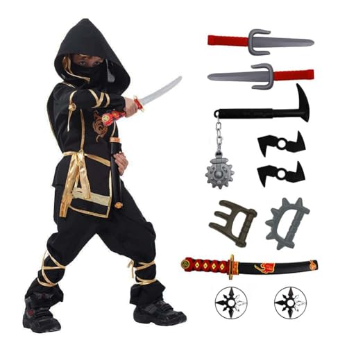 HaoVrisn Ninja Kostüm Kinder Faschingskostüme Kinder Jungen Ninjago Kostüm Kinder Jungen Karneval Kostüm Kinder Jungen Drachen Kostüm Kinder Fasching Kostüm Kinder Kostüm Ninja Kinder(10-12Jahre) von HaoVrisn