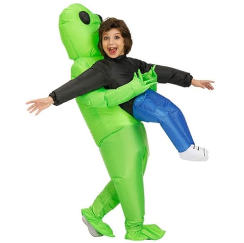 Haobase Aufblasbares Alien-Kostüm für Kinder, Cosplay-Kostüm, Grün (Alien-Kinder-Stil 1) von Haobase