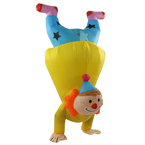 Haofy Aufblasbares Halloween-Kostüm für Erwachsene, Modischer Nähprozess, Aufblasbares Handstand-Clown-Kostüm, Bequemes 190T-Polyester-Tuch für Supermarktkette von Haofy