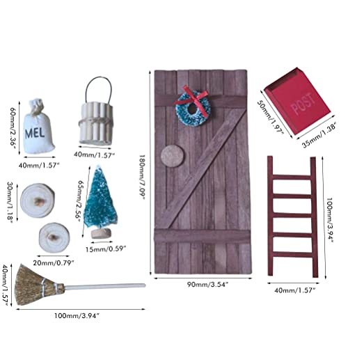 Haofy Miniaturpuppenhaus Accessoires Set mit GNOME Tür Weihnachtsbaum Besen Leiterkranz Kit für Weihnachten Geburtstagdekoration Geeignet für Sammlerstücke Haofy Miniaturpuppenhaus Accessoires Set mit GNOME Tür Weihnachtsbaum Besen Leiterkranz Kit für Weihnachten Geburtstagdekoration Geeignet für Sammlerstücke von Haofy