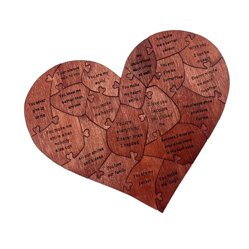 Liebesherz -Rätsel, 20 Gründe, Warum Ich Dich Liebe, Hölzerne Puzzle Herz in Aufbewahrungsbox, Romantischer Valentinstag Ihr, mit Birkenmaterial für DIY von Haofy