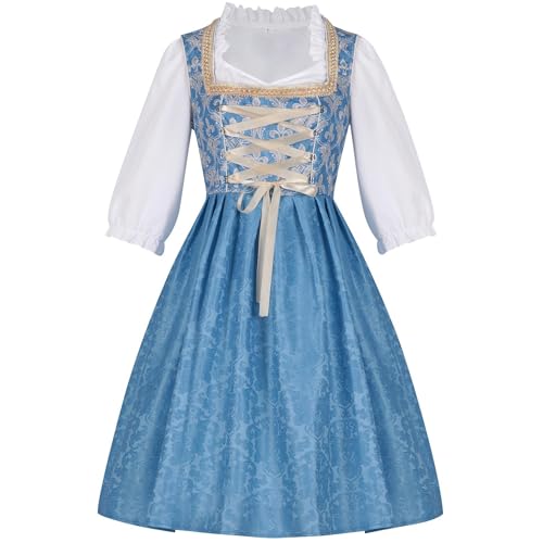 3-teiliges Oktoberfest-Kostüm für Damen, deutsches Dirndl, traditionelle bayerische Party-Dienstmädchen-Kostüme, Halloween, Karneval, Verkleidung von Haooyeah