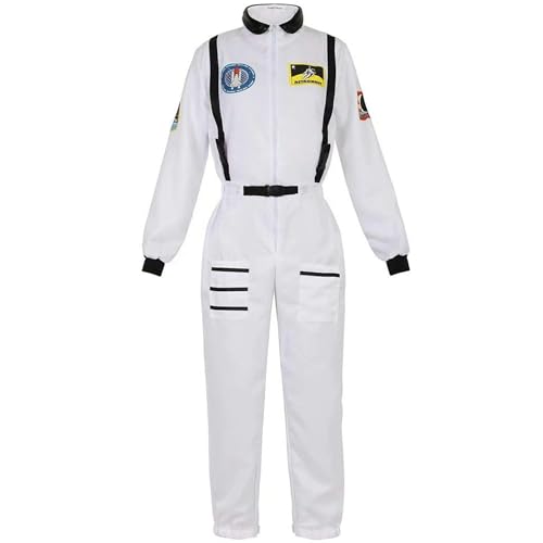 Haooyeah Astronautenkostüm für Kinder, Weltraum-Overall-Kostüm, Piloten-Fluganzug, Astronauten-Cosplay, Rollenspiel, Verkleidung, Weltraum-Cosplay-Kostüm für Jungen und Mädchen von Haooyeah