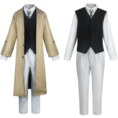 Haooyeah Dazai Osamu Cosplay-Kostüm, Anime Bungo Dogs, Dazai Osamu Cosplay-Uniformen-Set, Halloween-Karnevalsparty, Kostüm zum Verkleiden von Haooyeah