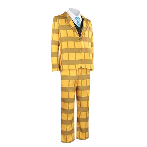 Haooyeah Film-Sonnenblumen-Cosplay-Kostüm, Spielfigur, gelbes Cosplay-Blazer-Hosen-Set, Halloween-Karnevalsparty, Kostüm zum Anziehen von Haooyeah