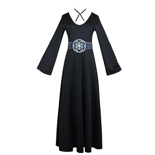 Haooyeah Lydia Deetz Cosplay-Kleid für Damen, Lydia Deetz, schwarzes Gothic-Kleid, Lydia Deetz, schwarzes Uniformkleid, Kostüm für Halloween-Karnevalsparty von Haooyeah