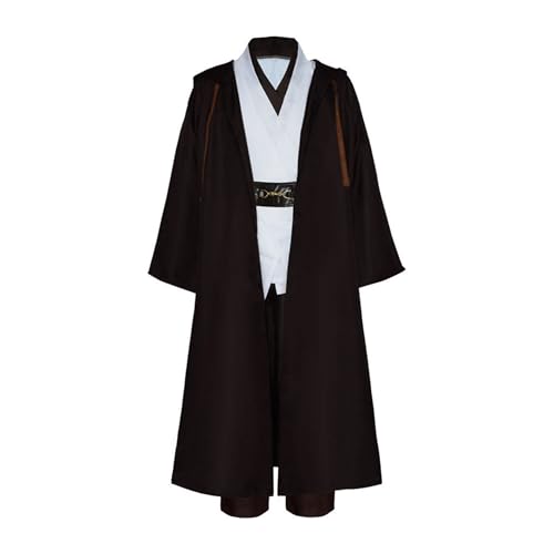 Haooyeah Mittelalterliches Anakin-Cosplay-Kostüm für Herren, Vintage-Tunika, Ritter-Cosplay-Uniform-Set, Halloween-Karnevalsparty-Cosplay-Kostüm, komplettes Set von Haooyeah