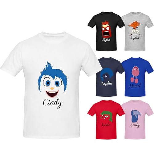 Haooyeah T-Shirt mit individuellem Charakter, personalisiertes Rundhals-T-Shirt, Unisex-Kurzarm-Oberteil für Halloween-Karnevalsparty von Haooyeah