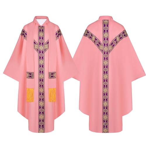 Unisex-Priesterrobe-Kostüm, mittelalterlicher Kirchenmantel, Priestermantel, Mönch, Zauberer, Cosplay, langer Umhang, Robe, Kostüm für Halloween, Weihnachten, Karneval von Haooyeah