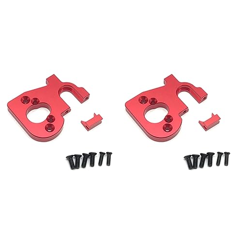 Haopeuk 2X Zubehör für RC Automotor Halter Passend für 144001 1/14 4WD RC Auto Teile, Rot von Haopeuk