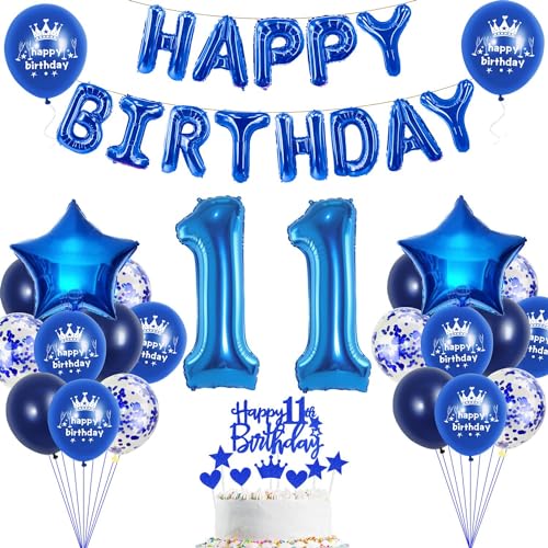 11. Geburtstag Dekoration Blau 11. Geburtstag Deko Junge Blau Tortendeko Geburtstag 11 Jahre Junge Party Deko Blau Luftballon 11 Geburtstag Blau 11 Geburtstag Mädchen Junge Ballon Marineblau von Haosell