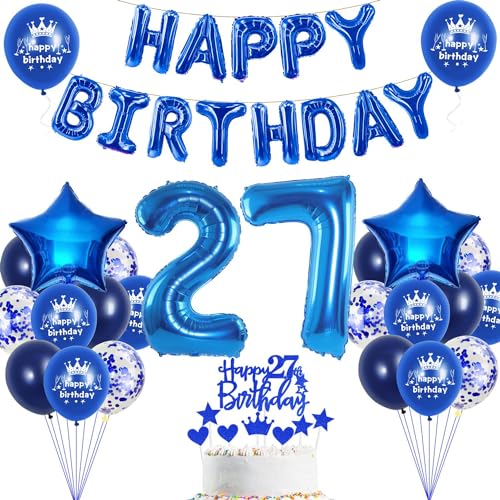 27. Geburtstag Dekoration Blau 27. Geburtstag Deko Mann Blau Tortendeko Geburtstag 27 Jahre Mann Party Deko Blau Luftballon 27 Geburtstag Blau 27 Geburtstag Frau Mann Ballon Marineblau von Haosell