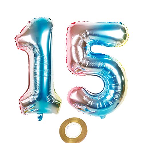 32 Zoll luftballons zahl 15 Regenbogen Mädchen 15. geburtstagsdeko Mädchen Nummer 15 Helium Zahlenballon 15 folienballon 15 XXL ballon 15 jahre Geburtstag Dekoration Mädchen 15 geburtstag deko (15) 32 Zoll luftballons zahl 15 Regenbogen Mädchen 15. geburtstagsdeko Mädchen Nummer 15 Helium Zahlenballon 15 folienballon 15 XXL ballon 15 jahre Geburtstag Dekoration Mädchen 15 geburtstag deko (15) von Haosell