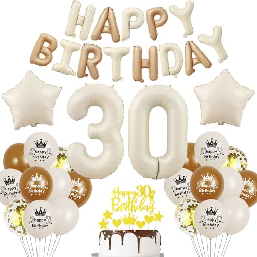 Beige Luftballon 30. Geburtstag Frau 30 Geburtstag Deko Beige Luftballon Geburtstag 30 Creme 30 Jahre Geburtstagsdeko Frau Mann 30 Jahre Beige Gold Ballon 30. Happy Birthday Girlande Beige von Haosell