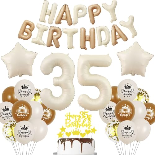 Beige Luftballon 35. Geburtstag Frau 35 Geburtstag Deko Beige Luftballon Geburtstag 35 Creme 35 Jahre Geburtstagsdeko Frau Mann 35 Jahre Beige Gold Ballon 35. Happy Birthday Girlande Beige von Haosell