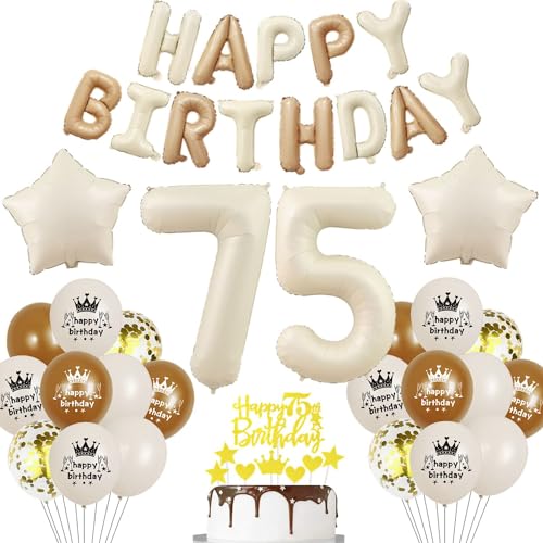 Beige Luftballon 75. Geburtstag Frau 75 Geburtstag Deko Beige Luftballon Geburtstag 75 Creme 75 Jahre Geburtstagsdeko Frau Mann 75 Jahre Beige Gold Ballon 75. Happy Birthday Girlande Beige von Haosell